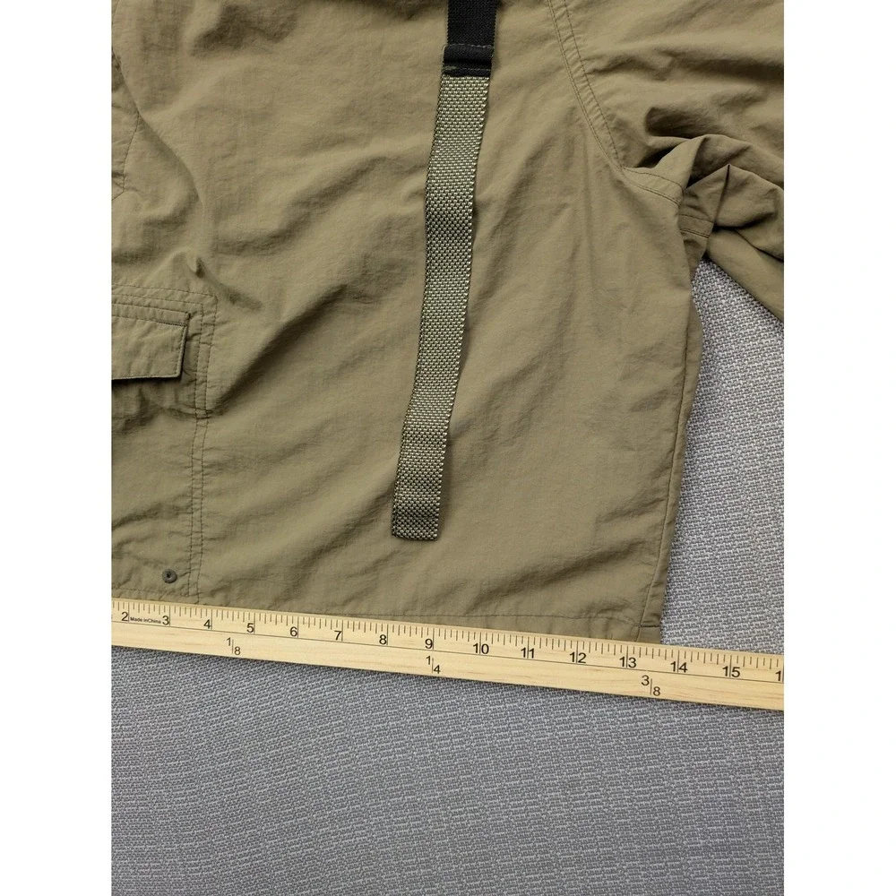Columbia Cargo Shorts Mens Medium Beige Nylon Belted Elastic Waist 9 Inseam